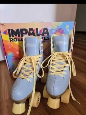 Impala Light Blue and Yellow Retro Roller Skates - Impala